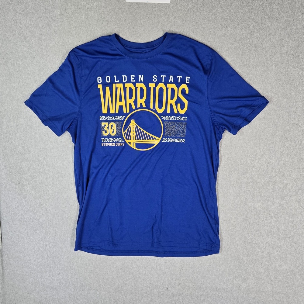 Golden State Warriors Men Shirt X LARGE Blue Stephen Curry 30 Graphic Team Logo